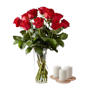 12 Rosas Vermelhas e Velas