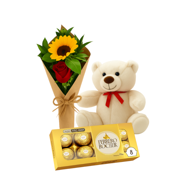 A rosa o Girassol com Urso e Ferreto T8-067d4847-506a-4327-8dce-b5108c734d0e