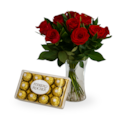 Arranjo 12 Rosas Vermelhas com Ferrero Rocher-2366cf15-d4ef-4993-a940-0eb90c281203