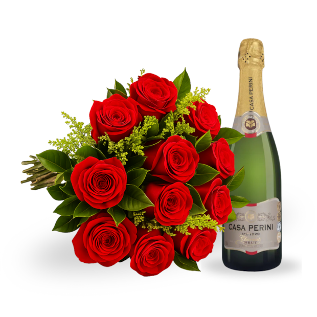 Buquê 12 Rosas Vermelhas e Espumante-4aebebbc-ac6a-4ee5-94ad-5edd40cbadab