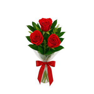 Buquê 3 Rosas vermelhas