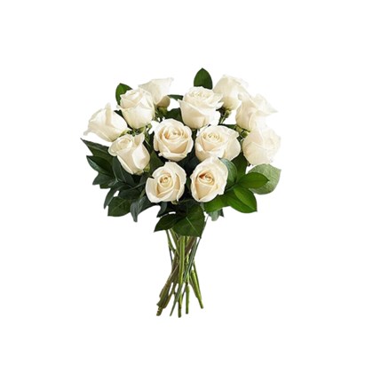 Buquê de 12 Rosas Brancas