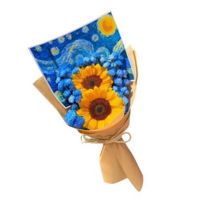 Buquê Noite estrelada Van Gogh MEDIO