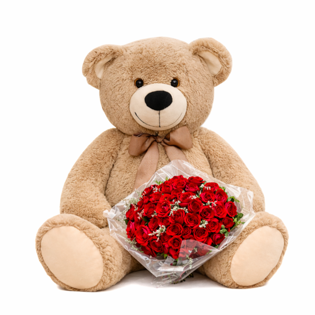 Edição Exclusiva 100 Rosas com Urso Gigante-52475e03-31cf-484d-9665-101765a715ad