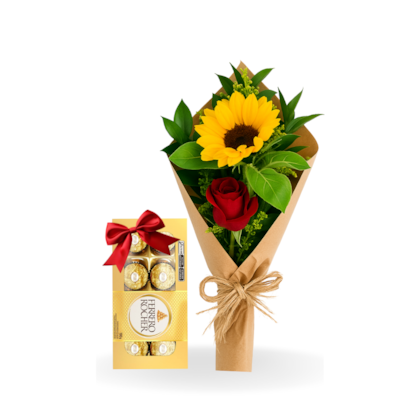 Kit Brilho e Paixão - A rosa e o Girassol e Ferrero T8