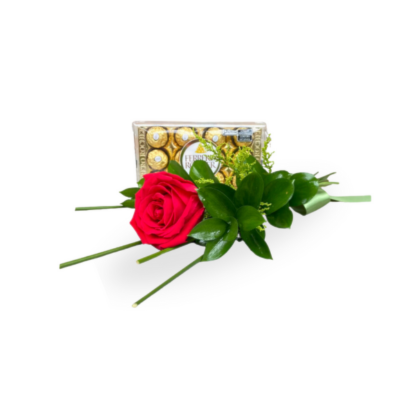 Rosa solitária e Ferrero